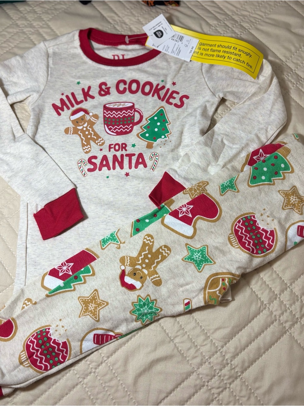Children’s Place 2T 'Milk & Cookies for Santa’ Holiday Pajama Set